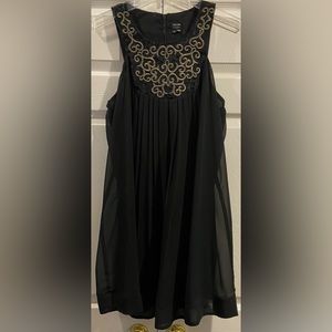 Nicole by Nicole Miller Womens Black W/gold Embroidery Sleeveless Shift Sz 8